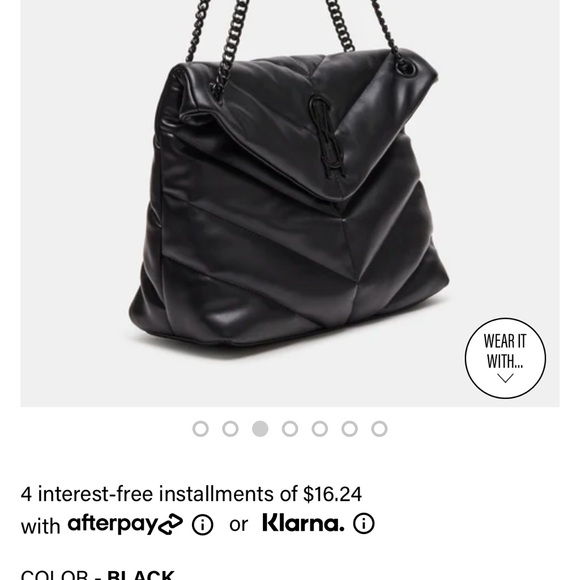 Steve Madden BBritta Black Puffy Bag with Black Chain - Picture 4 of 9